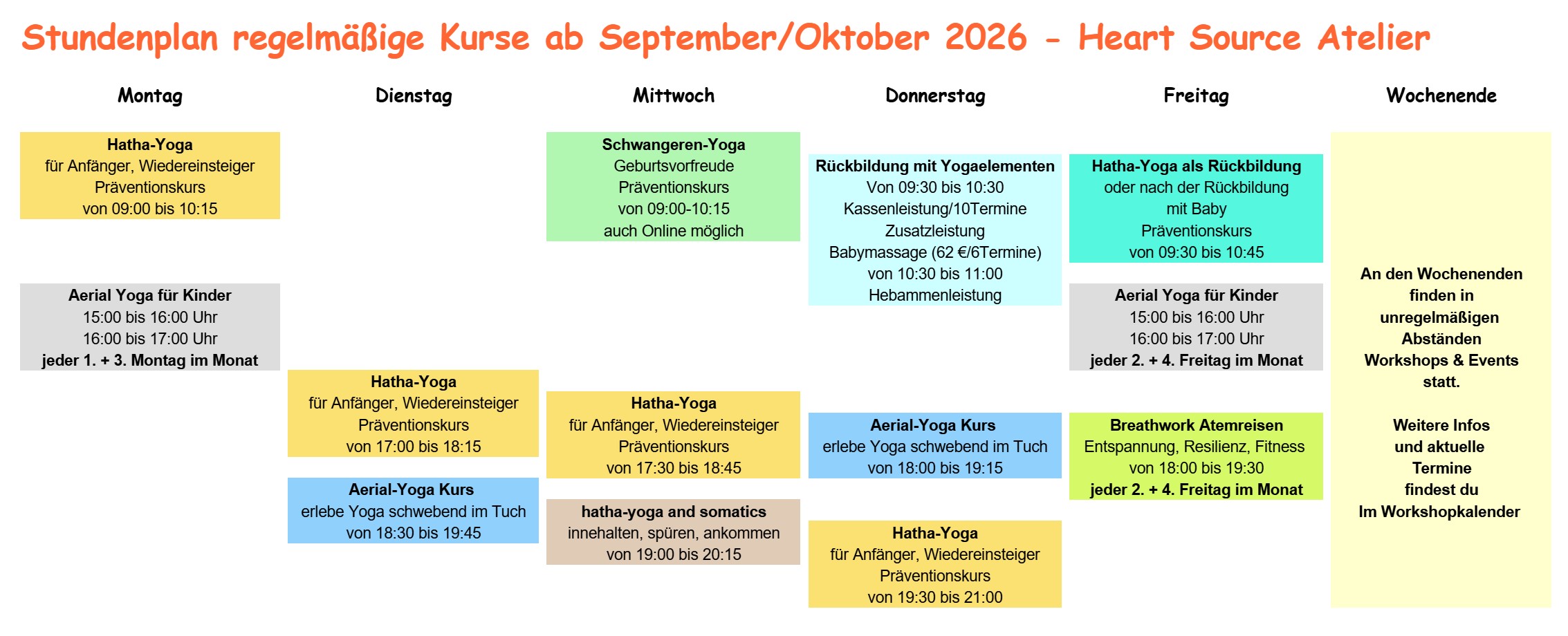 Kalender Heart Source ab September-Oktober 2026 Kalender Kurse Yoga Breathwork Trance Tanz Rituale Frauenkreise